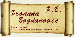 Prodana Bogdanović vizit kartica